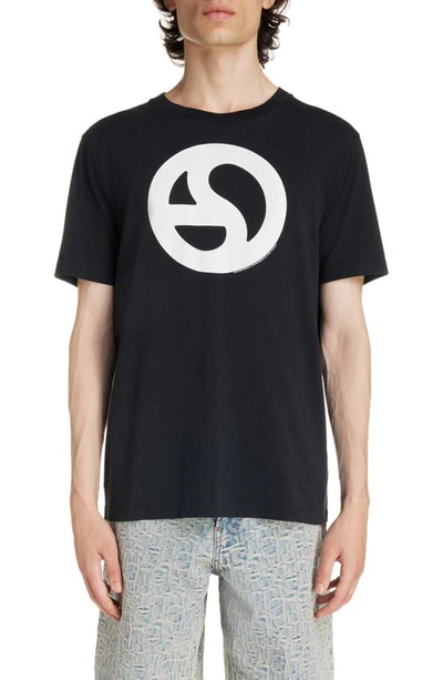 ACNE STUDIOS WARPED LOGO COTTON GRAPHIC T-SHIRT