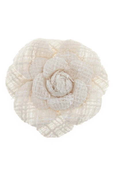 Tasha Flower Rosette Barrette In White