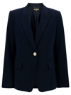 MICHAEL MICHAEL KORS BLUE SINGLE-BREASTED JACKET WITH GOLDEN BUTTONS IN TECH FABRIC WOMAN