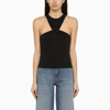 Isabel Marant Zineba Triangle Cutout Cotton Top In Black