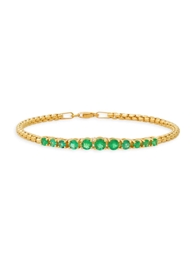 Shylee Rose Jewelry Women's 14k Yellow Gold & Emerald Bracelet