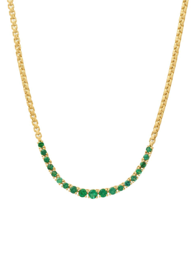 Shylee Rose Jewelry Women's 14k Yellow Gold & Emerald Necklace
