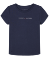 Tommy Hilfiger Big Girls Classic Embroidered T-shirt In Navy Blazer