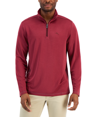 Tommy Bahama Men's Kohala Peak Classic-fit Quarter-zip Sweater In Cherry Stone