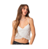Edikted Women's Crossover Sheer Lace Tank Top In White