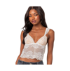 Edikted Jasmine Sheer Lace Crop Tank Top In White