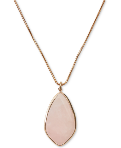 Lucky Brand Colored Stone Pendant Necklace, 16" + 3" Extender In Pink