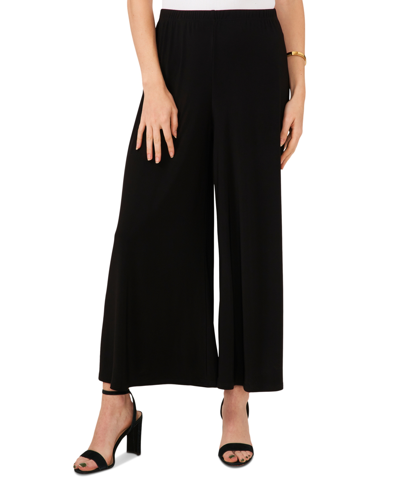 Sam & Jess Petite High Rise Pull-on Wide-leg Ankle Pants In Black