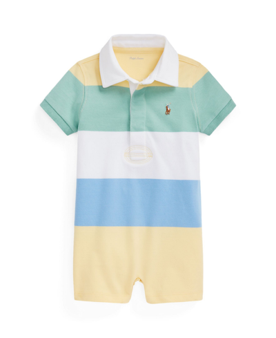 Polo Ralph Lauren Baby Boys Striped Cotton Jersey Rugby Shortall In Wickett Yellow Multi