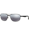 Ray Ban Polarized Sunglasses, Rb3528 In Black Matte,silver Mirrored Polarized