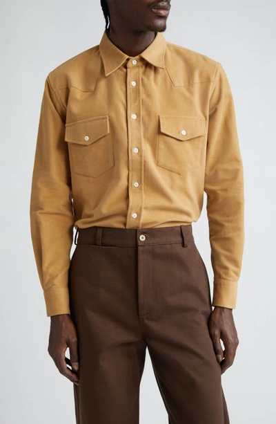 De Bonne Facture Camargue Shirt In Camel