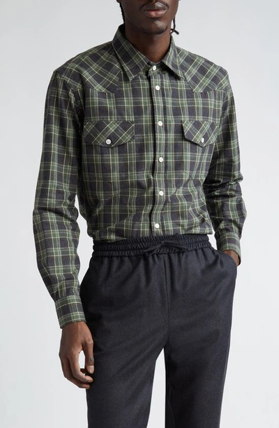 De Bonne Facture Green Camargue Shirt In Green Checks