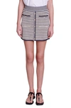 Maje Josalia Button Front Knit Miniskirt In Navy / Gold