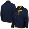 COLUMBIA COLUMBIA NAVY MICHIGAN WOLVERINES CANYON POINT OMNI-SHIELD RAGLAN HALF-ZIP PULLOVER TOP