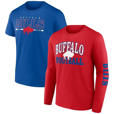 Fanatics Branded Red/royal Buffalo Bills Throwback T-shirt Combo Set In Red,royal