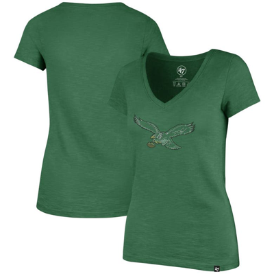 47 ' Kelly Green Philadelphia Eagles Throwback Scrum V-neck T-shirt