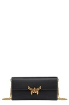Mcm Laurel Leather Wallet On Chain In Black