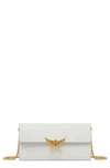 Mcm Laurel Leather Wallet On Chain In Egret