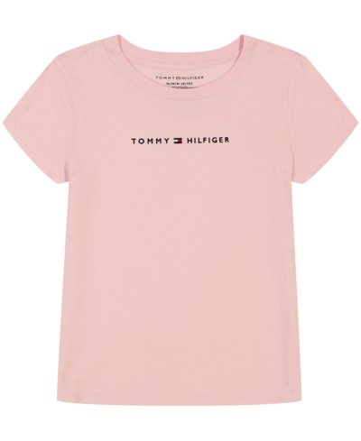 Tommy Hilfiger Kids' Big Girls Classic Embroidered T-shirt In Light Pink