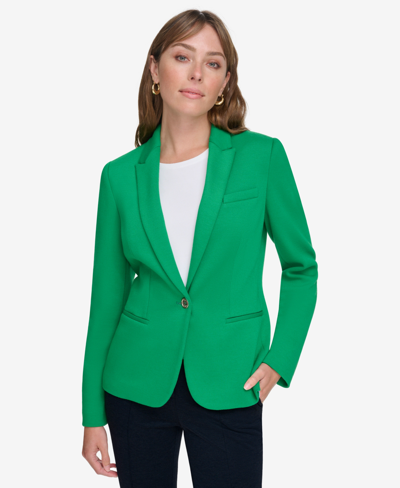 Tommy Hilfiger Women's Notched-collar One-button Blazer In Jolly Green