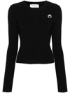 Marine Serre Core Knit Cardigan In Black