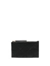 TORY BURCH BLACK FLEMING QUILTED LEATHER WALLET