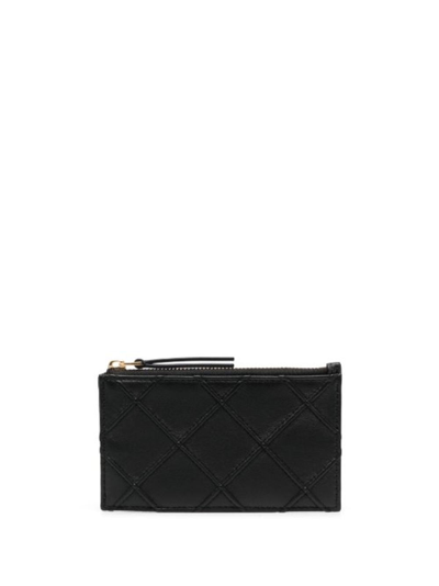 Tory Burch Black Fleming Quilted Leather Wallet