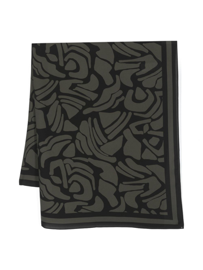 Matteau Black Silk Abstract-print Sarong
