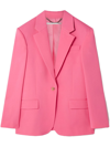 STELLA MCCARTNEY PINK SINGLE-BREASTED WOOL BLAZER