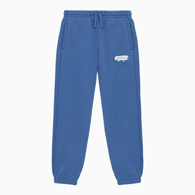 Off-white Kids' Blue Jogging Trousers With Paint Graphic Pattern