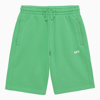 OFF-WHITE GREEN COTTON SHORTS WITH LOGO