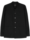 Tom Ford Black Button-up Poplin Shirt In Black