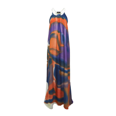 Roberto Collina Paint Hand Made Dress In Multicolor
