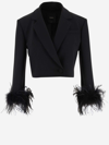 PINKO CROP JACKET WITH FEATHERS