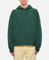 Jacquemus Le Hoodie Typo Cotton Sweatshirt In Green