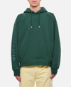 Jacquemus Le Hoodie Typo Cotton Sweatshirt In Dark Green