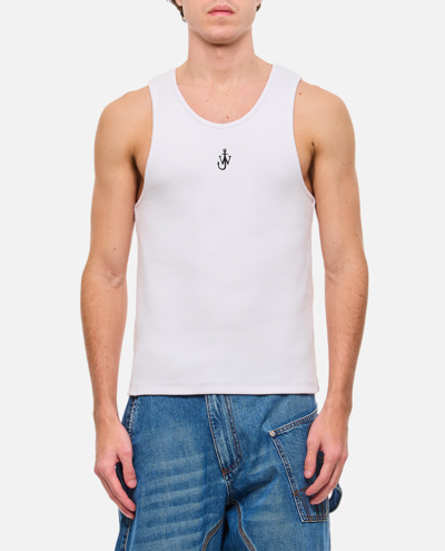 Jw Anderson Anchor Embroidery Tank Top In White