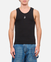 Jw Anderson Logo Embroidery Stretch Cotton Tank Top In Black