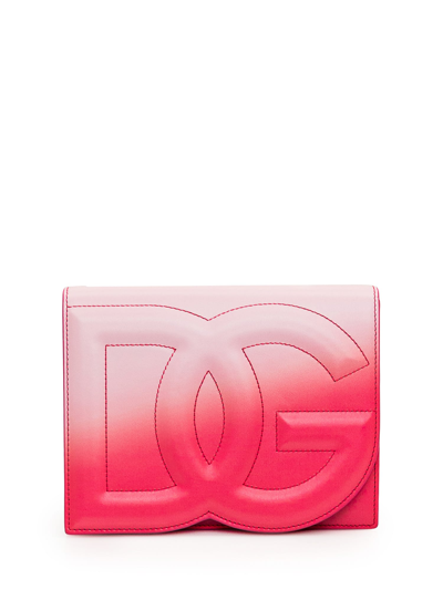 Dolce & Gabbana Leather Dg Bag In Dg Degrade Rosa