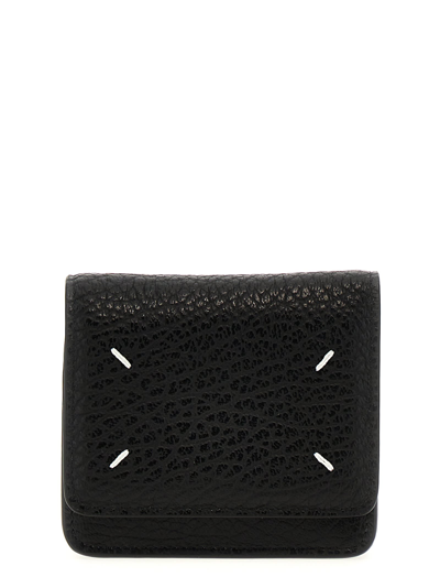 Maison Margiela Four Stitches Wallet With Chain In Black