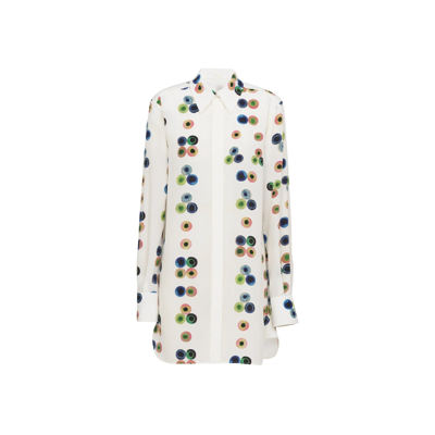 Chloé White Silk Casual Dress In Multi