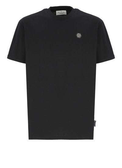 Philipp Plein T-shirt Round Neck Ss Hexagon T-shirt In Black