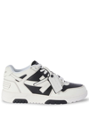 OFF-WHITE OUT OF OFFICE WHITE AND BLACK LOW TOP SNEAKERS WITH ARROW MOTIF IN LEATHER MAN