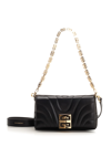 Givenchy Micro 4g Soft Quilted Metallic Leather Crossbody Bag In Black