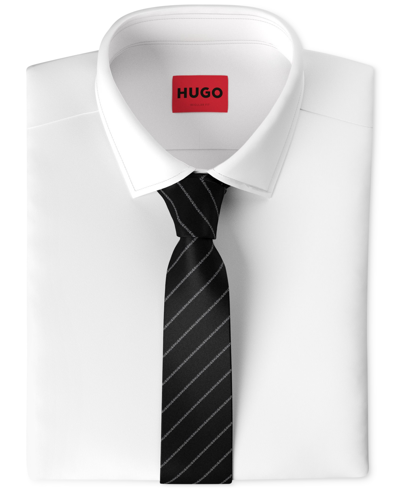 Hugo By  Boss Men's Silk Stripe Jacquard Tie In Black