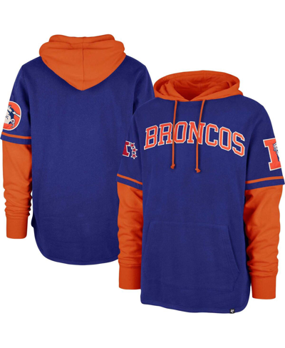 47 Brand Men's ' Royal Denver Broncos Shortstop Pullover Hoodie