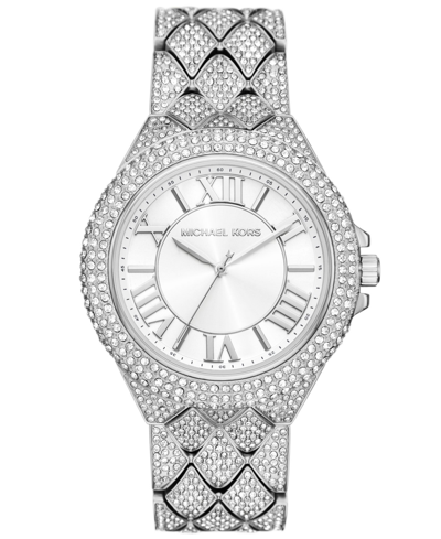 Michael Kors Women's Camille Three-hand Silver-tone Stainless Steel Watch 43mm