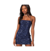 Edikted Women's Kiara Strappy Sequin Mini Dress In Navy