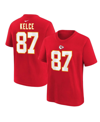 NIKE BIG BOYS NIKE TRAVIS KELCE RED KANSAS CITY CHIEFS PLAYER NAME AND NUMBER T-SHIRT