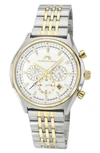 Porsamo Bleu Charlie Stainless Steel Multifunction Two Tone Men's Watch 1261dchs In Two Tone